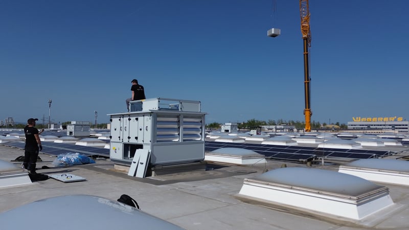 Installation der adiabatischen Kühlung