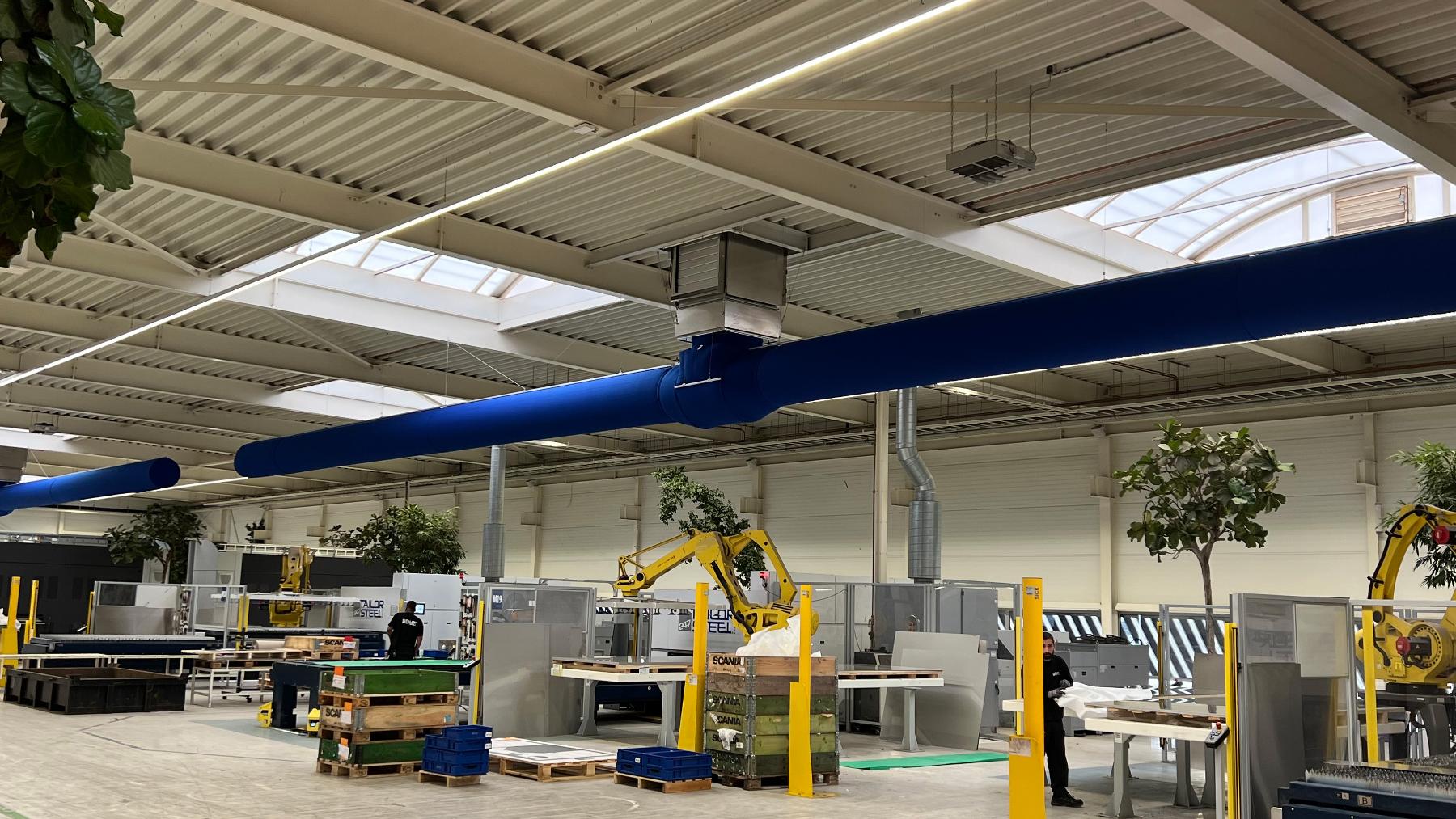 Système de climatisation dans les halls d'usine