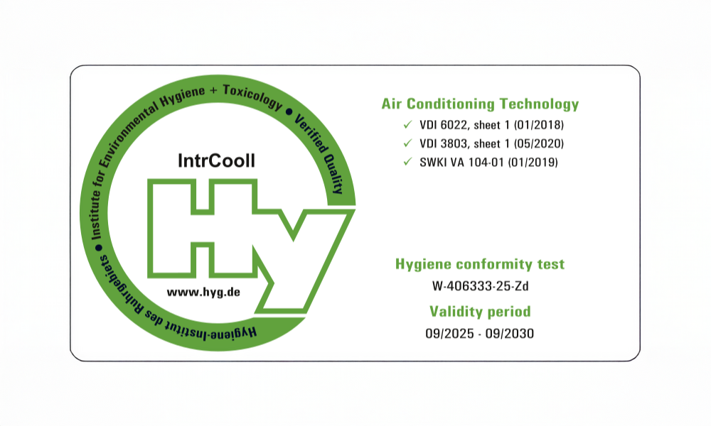 VDI 6022 hygiëne certificaat IntrCooll
