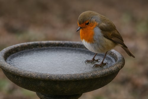 Bird bath freezes above 0 degrees